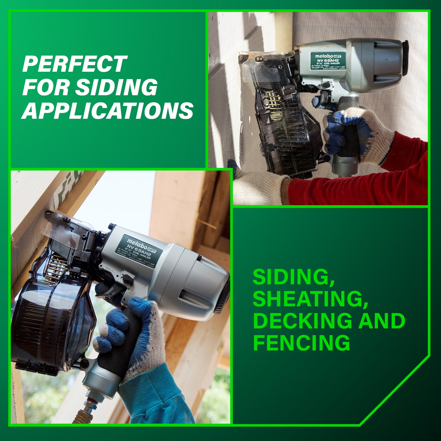 Metabo HPT 2-1/2 Inch Coil Siding Nailer NV65AH2