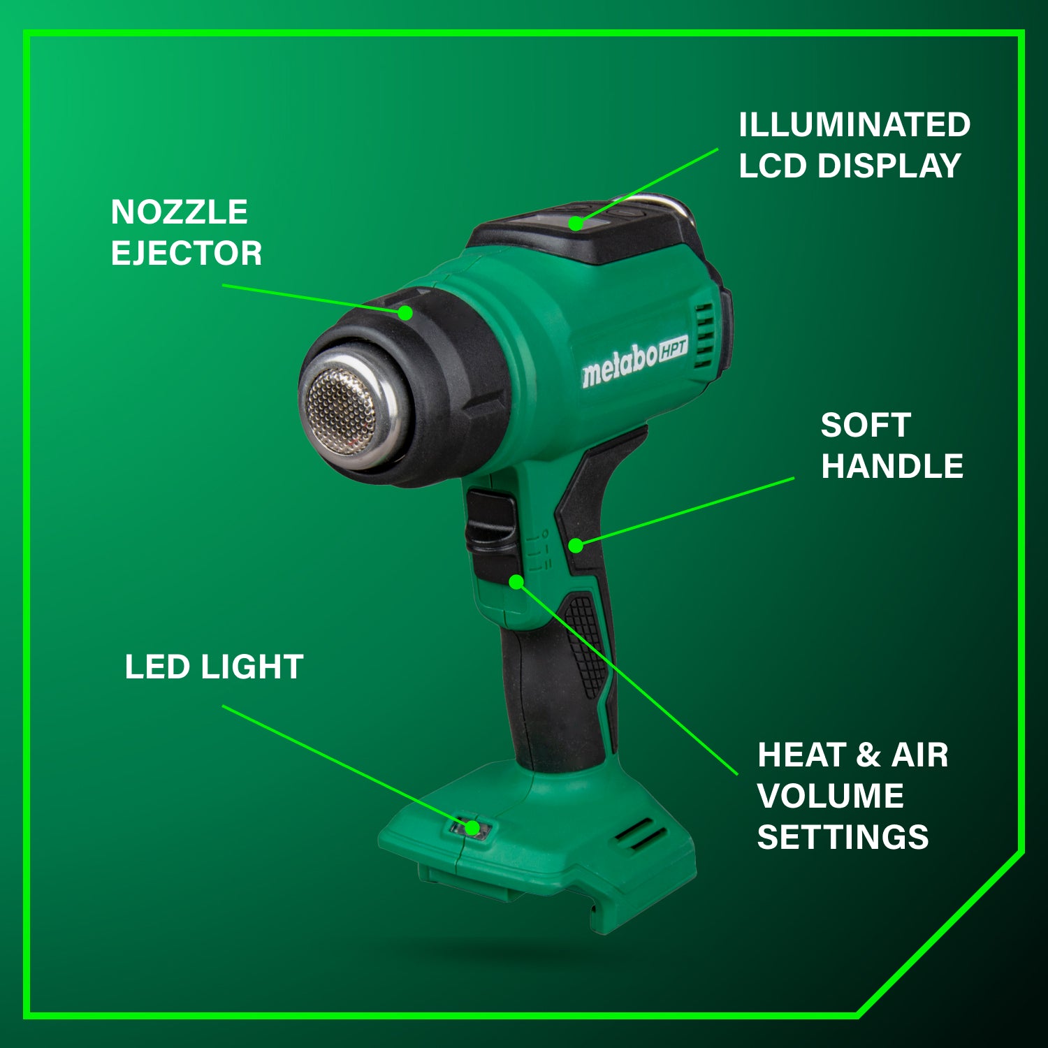 Metabo HPT Pistolet à chaleur sans fil MultiVolt 18 V | Metabo HPT RH18DAQ4 RH18DAQ4