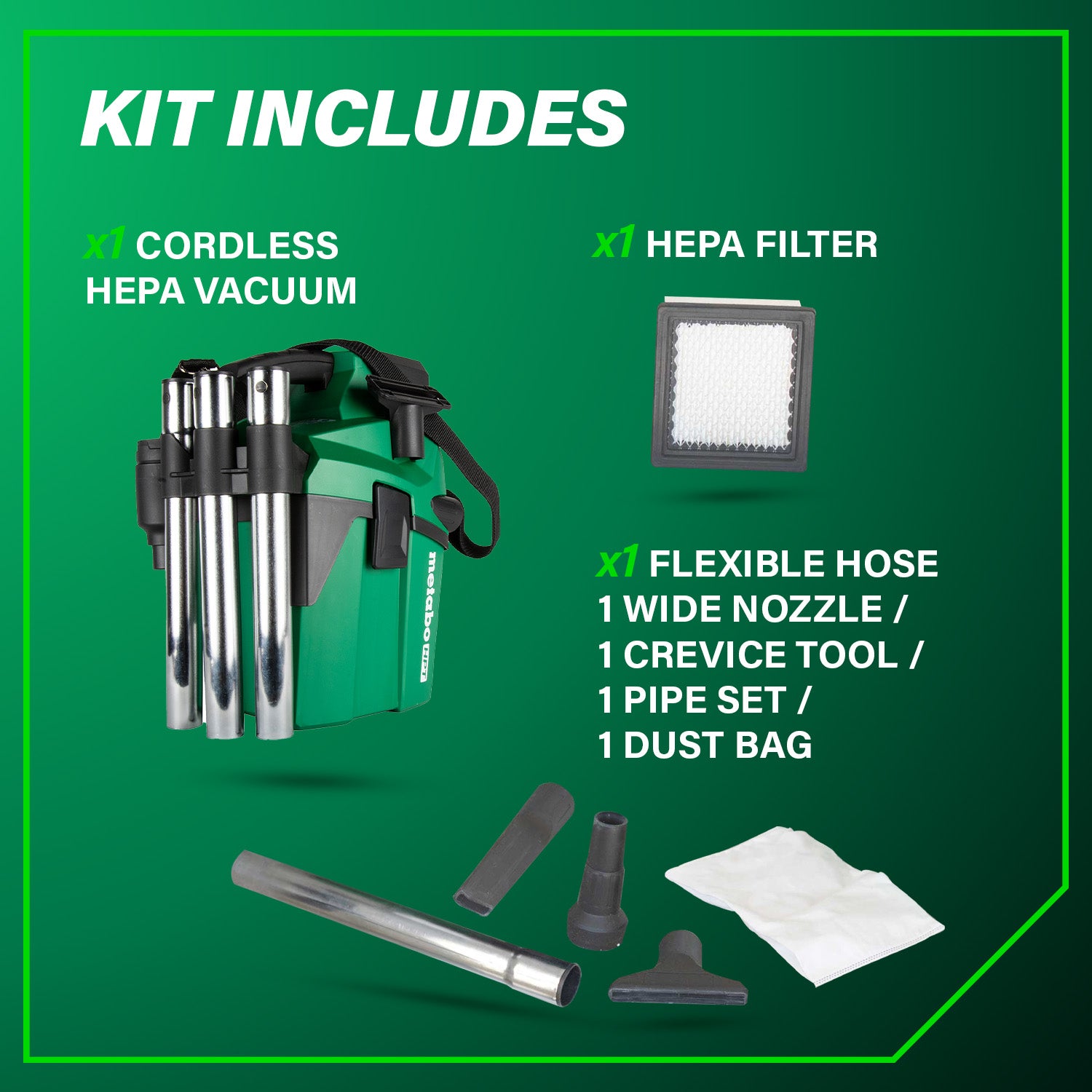 Metabo HPT Aspirateur HEPA humide/sec 1,6 gal 18 V MultiVolt™ sans fil (corps d'outil uniquement) | Metabo HPT RP18DAQ4 RP18DAQ4