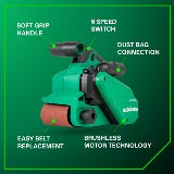 Metabo HPT Ponceuse à bande 3" x 21" sans fil à balais 36V MultiVolt™ (corps d'outil uniquement) | Metabo HPT SB3608DAQ4 SB3608DAQ4