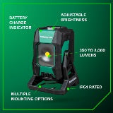 Metabo HPT Lampe de travail LED sans fil 2 000 lumens 18 V MultiVolt™ (corps d'outil uniquement) UB18DBQ4