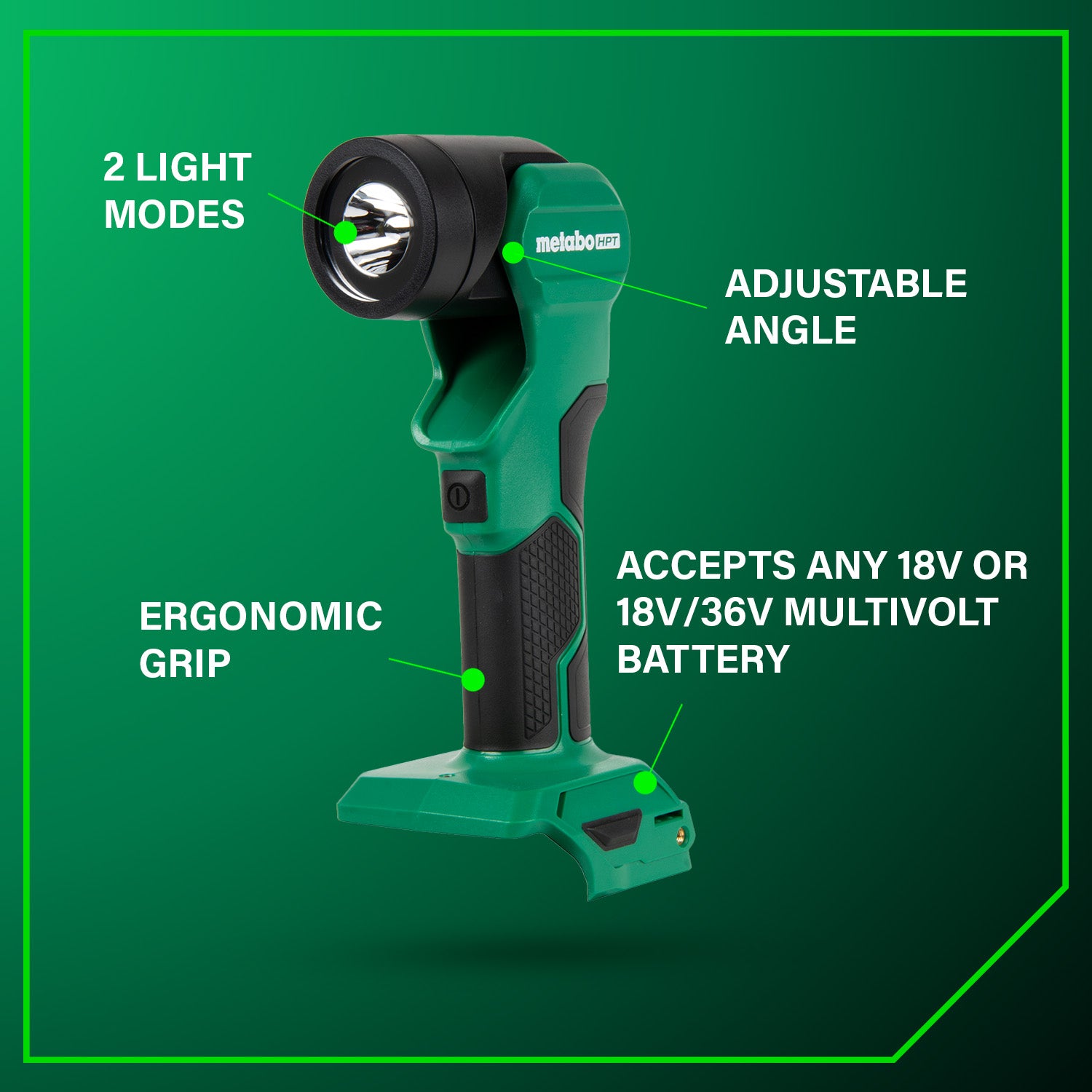 Metabo Lampe torche LED 250 lumens 18 V MultiVolt™ (corps d'outil uniquement) UB18DEQ4