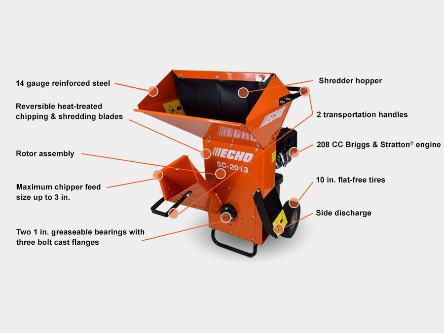 Echo 208 cc 3 in. Chipper/Shredder SC-2013