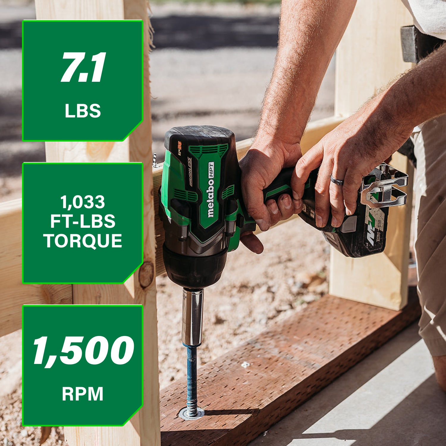 Metabo HPT Clé à chocs sans fil MultiVolt™ 36 V à couple élevé 1/2" (corps d'outil uniquement) | Metabo HPT WR36DGQ4 WR36DGQ4